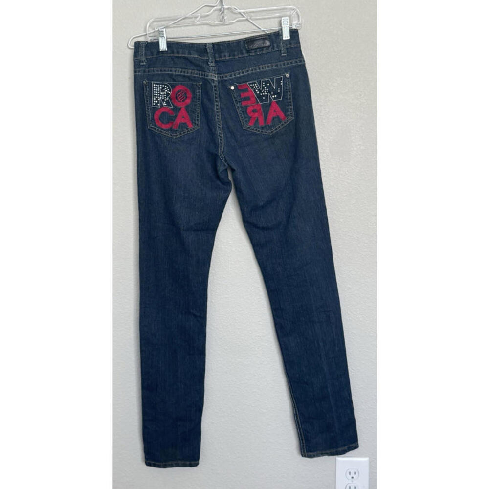 Rocawear Classic Women‎ Denim Jeans Pants 7 Glam Bling Embellished